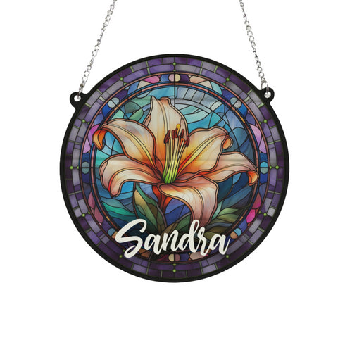 Lily Personalised Stained Glass Effect Suncatcher